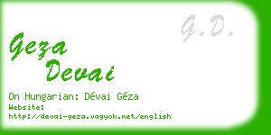 geza devai business card